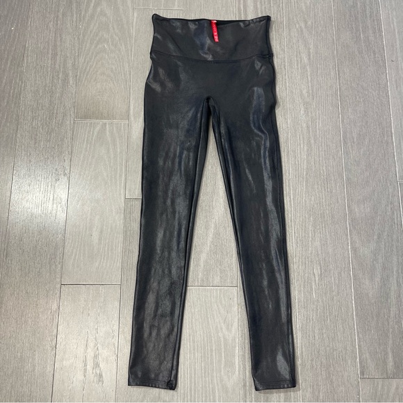 SPANX READY TO WOW FAUX LEATHER BLACK LEGGINGS 2437 SEXY PANTS SIZE S PETITE P - Picture 10 of 14